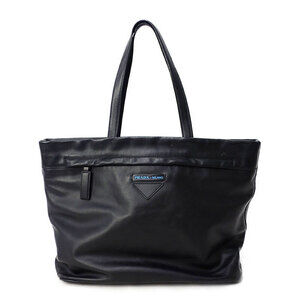Prada Milano tote Shoulder bag Re Nylon leather trim Black
